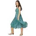 Scully Women's Lace-Up Jacquard Midi Dress - HC118-TEAL US