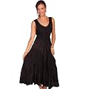 Scully Ash Grey Full Length Lace-Up Front Womens Sleeveless Dress HC118