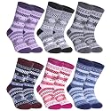 SDBING Kids Merino Wool Hiking Socks - Toddler Boys & Girls Warm Thick Thermal Winter Crew Socks - 6 Pairs