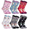 SDBING Kids Merino Wool Hiking Socks - Toddler Boys &amp; Girls Warm Thick Thermal Winter Crew Socks - 6 Pairs