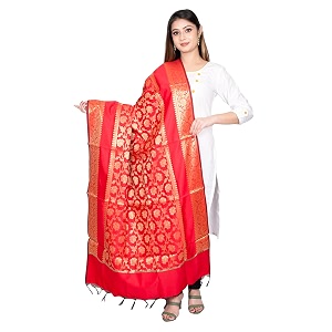women39s art silk woven banarasi jacquard dupatta