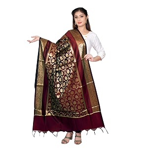 women39s art silk woven banarasi jacquard dupatta