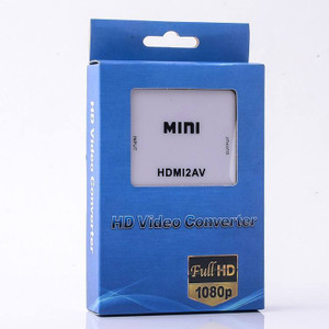 sdminitek  tv-out cable hdmi to av converter  hdmi2av 1080p adapter  hdmi to rca video audio converter white for tv