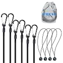 SDTC Tech 12" 18" 24" Mini Short Bungee Cords with Carabiner Hooks Kit