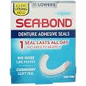 SEA-BOND Denture Adhesive Wafers Lowers Original 15 Each (Pack of 6)