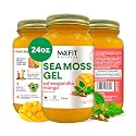 Sea Moss Gel Ashwagandha Mango (25 Flavors) 24oz Wildсrafted Gold Sea Moss Gel from Saint Lucia | 92 Vitamins and Minerals | Pure Raw+Non-GMO