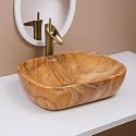 SEA SHORE Premium Wash Basin Countertop | Tabletop Ceramic Bathroom Sink | Over Counter | For Bathroom (18 x 13 x 5.5 Inch, Brown).