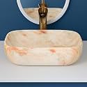 SEA SHOREPremium Multicolour Ceramic Tabletop Wash Basin, Over Counter Bathroom Sink (46.5x32.5x13 CM)