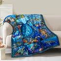 Sea Turtle Blanket Gifts for Women Girls Birthday Christmas Valentine Presents Ocean Animal Turtles Theme Decor Bedroom Living Room Couch Bed Sofa Soft Cozy Fleece Kids Adults Teen Throw 60"x80"