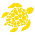 Sea Turtle [Pick Any Color] Vinyl Transfer Sticker Decal for Laptop/Car/Truck/Window/Bumper (2in x 1.8in [6-Pack], Yellow)