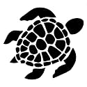 Sea Turtle [Pick Any Color] Vinyl Transfer Sticker Decal for Laptop/Car/Truck/Window/Bumper (2in x 1.8in [6-Pack], Black)