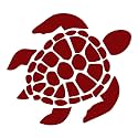 Sea Turtle [Pick Any Color] Vinyl Transfer Sticker Decal for Laptop/Car/Truck/Window/Bumper (5in x 4.5in [2-Pack], Maroon)