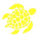 Sea Turtle [Pick Any Color] Vinyl Transfer Sticker Decal for Laptop/Car/Truck/Window/Bumper (10in x 9in, Yellow)