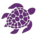 Sea Turtle [Pick Any Color] Vinyl Transfer Sticker Decal for Laptop/Car/Truck/Window/Bumper (2in x 1.8in [6-Pack], Purple)