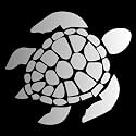 Sea Turtle [Pick Any Color] Vinyl Transfer Sticker Decal for Laptop/Car/Truck/Window/Bumper (5in x 4.5in, Silver)