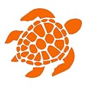 Sea Turtle [Pick Any Color] Vinyl Transfer Sticker Decal for Laptop/Car/Truck/Window/Bumper (5in x 4.5in [2-Pack], Orange)