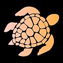 Sea Turtle [Pick Any Color] Vinyl Transfer Sticker Decal for Laptop/Car/Truck/Window/Bumper (3in x 2.7in [2-Pack], Copper)