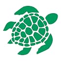Sea Turtle [Pick Any Color] Vinyl Transfer Sticker Decal for Laptop/Car/Truck/Window/Bumper (10in x 9in, Green)