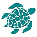 Sea Turtle [Pick Any Color] Vinyl Transfer Sticker Decal for Laptop/Car/Truck/Window/Bumper (5in x 4.5in [2-Pack], Turquoise)