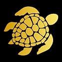 Sea Turtle [Pick Any Color] Vinyl Transfer Sticker Decal for Laptop/Car/Truck/Window/Bumper (2in x 1.8in [40-Pack], Gold)