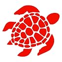 Sea Turtle [Pick Any Color] Vinyl Transfer Sticker Decal for Laptop/Car/Truck/Window/Bumper (3in x 2.7in [200-Pack], Red)