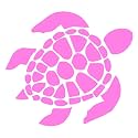 Sea Turtle [Pick Any Color] Vinyl Transfer Sticker Decal for Laptop/Car/Truck/Window/Bumper (5in x 4.5in, Pink)