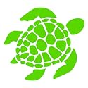 Sea Turtle [Pick Any Color] Vinyl Transfer Sticker Decal for Laptop/Car/Truck/Window/Bumper (7.5in x 6.8in, Lime Green)
