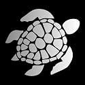 Sea Turtle [Pick Any Color] Vinyl Transfer Sticker Decal for Laptop/Car/Truck/Window/Bumper (2in x 1.8in [6-Pack], Silver)