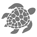 Sea Turtle [Pick Any Color] Vinyl Transfer Sticker Decal for Laptop/Car/Truck/Window/Bumper (5in x 4.5in [2-Pack], Gray)