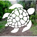 Sea Turtle [Pick Any Color] Vinyl Transfer Sticker Decal for Laptop/Car/Truck/Window/Bumper (3in x 2.7in [2-Pack], White)
