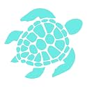 Sea Turtle [Pick Any Color] Vinyl Transfer Sticker Decal for Laptop/Car/Truck/Window/Bumper (3in x 2.7in, Tiffany Blue)