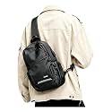 Black Crossbody Sling Backpack Sling Bag Travel Hiking Chest Bag Daypack