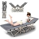 Seafront Heavy Duty Single Folding Bed Mattress Camping Travel Guest Lightweight, Folding Teen Feet Beach Bed, Office Lunch Beds, Ten Foot Beach Bed, Garden Chairs, 150KG Portable Bed for Adults