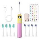 SEAGO Kids Electric Toothbrush, Pressure Sensor, Rechargeable, 8 Heads