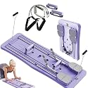 SEAHELTON Multifunctional Foldable Pilates Board | Sliding Workout Board | AB Core Trainer with Timer | Abdominal Plate with Resistance Rope, Automatic Rebound, and Elbow Support