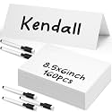 Seajan White 165 Pcs Dry Erase Tent Cards with 5 Black Markers Reusable Name Cards Classroom Table Name Sign School Tents Dry Erase Table Sign for Classroom Workplace Wedding (8.5" X 6")