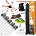 Sealegend 33 Feet Chimney Sweep Kit 10 Flexible Rods for Fireplace Cleaning