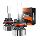 SEALIGHT 9007 Fog Light Bulbs, 64000LM 6000K Cool White, Real 1:1 Size 3 Min Plug-N-Play, No Noise Fanless 7055 Aluminum Alloy Self-Cooling Design, IP67 HB5 Bulbs Box of 2