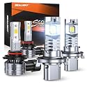 SEALIGHT LED Bulbs Combo for Ford F-150 2004-2014, 9008 H13 + H10 9145 Fog Lights Bulb, Plug and Play LED Upgrade for Trucks, Car Lighting Kits, Pack of 4