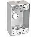 Sealproof 1-Gang 4 Hole 1/2-Inch Weatherproof Rectangular Horizontal Electrical Outlet Box with Four 1/2" Outlet Holes, Single Gang, UL Listed