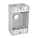 Sealproof 1-Gang 5 1/2" Hole Weatherproof Rectangular Horizontal Electrical Outlet Box with 5 Outlet Holes, Five 1/2-Inch Holes, Single Gang, UL Listed