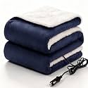 Sealy 12-Volt Electric Portable Heated Car Blanket, 59"x43", Navy