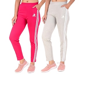 seaprint women39s stripe design athletic running trackpants with side pockets  stretchable cotton blend  comfortable lower gym wear for ladies  trouser  workout pants