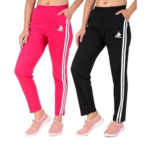 seaprint women39s stripe design athletic running trackpants with side pockets  stretchable cotton blend  comfortable lower gym wear for ladies  trouser  workout pants