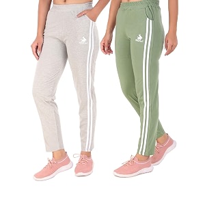 seaprint women39s stripe design athletic running trackpants with side pockets  stretchable cotton blend  comfortable lower gym wear for ladies  trouser  workout pants
