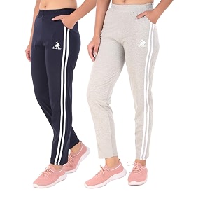 seaprint women39s stripe design athletic running trackpants with side pockets  stretchable cotton blend  comfortable lower gym wear for ladies  trouser  workout pants
