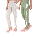 SEAPRINT Women's Stripe Design Athletic Running Trackpants with Side Pockets | Stretchable Cotton Blend | Comfortable Lower Gym Wear for Ladies | Trouser | Workout Pants
