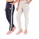 SEAPRINT Women's Stripe Design Athletic Running Trackpants with Side Pockets | Stretchable Cotton Blend | Comfortable Lower Gym Wear for Ladies | Trouser | Workout Pants
