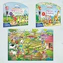 Search &amp; FIND Expedition Activity MAT, Animal Kingdom Activity MAT, and Giant at The Farm Colouring Poster | Combo of 2 Activity MATS with Pen and Colouring Poster