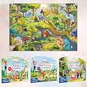 SEARCH & FIND EXPEDITION activity mat, FAIRY LAND ADVENTURES activity mat, ANIMAL KINGDOM activity mat and GIANT JUNGLE SAFARI COLOURING POSTER | Combo of 3 activity mats with pen and 1 colouring poster | Find & Seek 